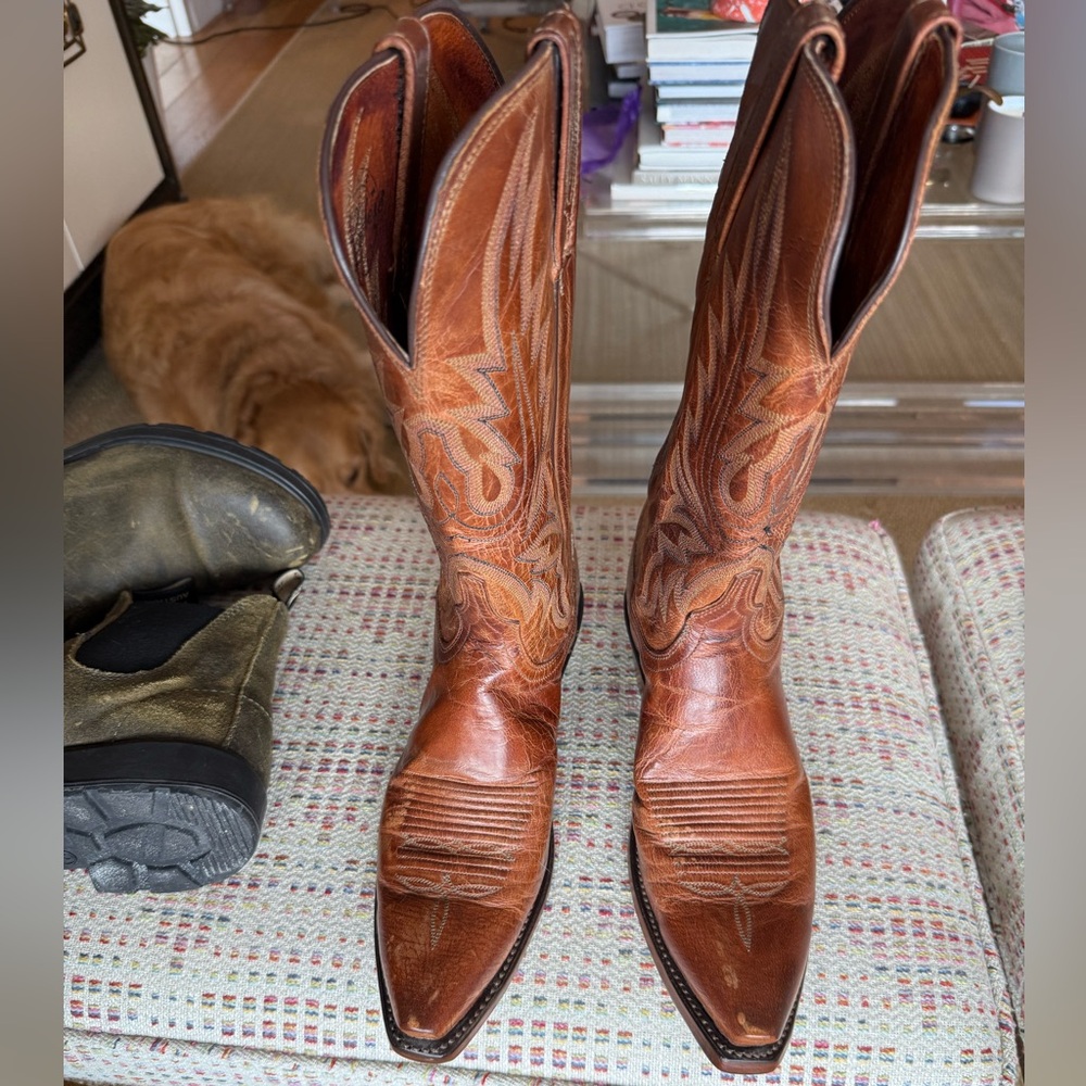 Women’s Brown Leather Lucchese Cowboy Boots
